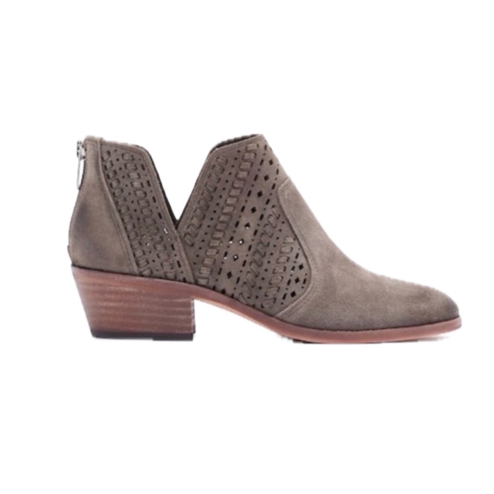 Vince Camuto Leather Suede Prasata Zip Back Booties